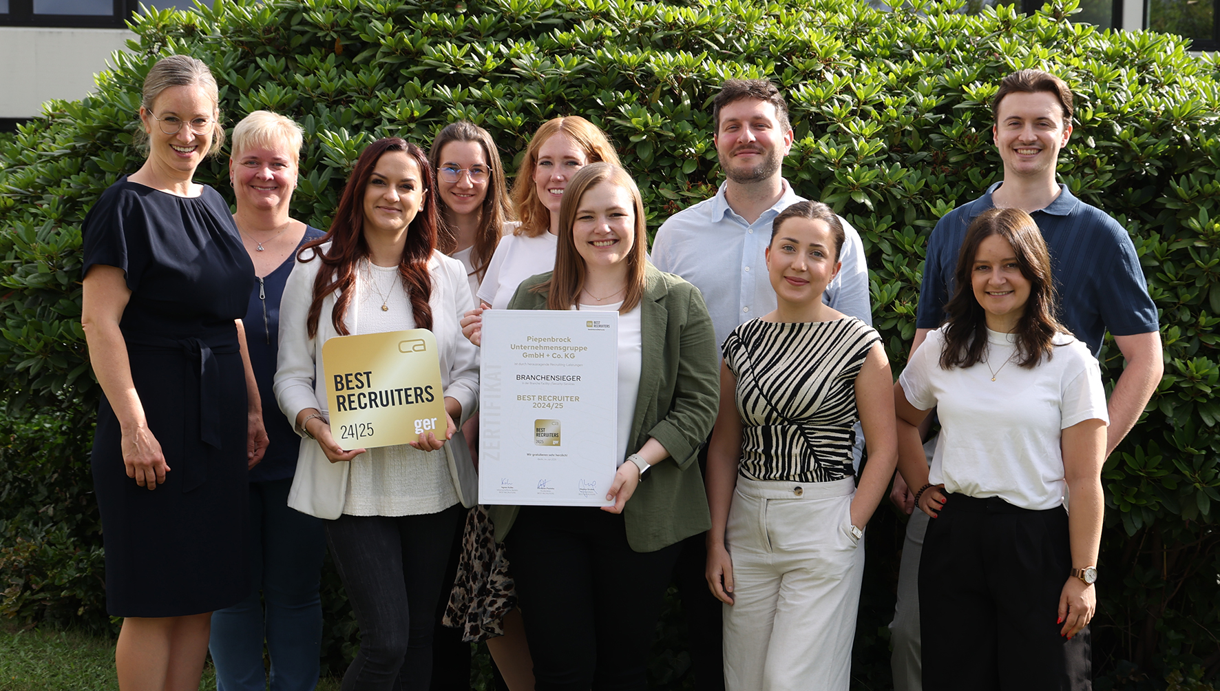 Die Piepenbrock Unternehmensgruppe zählt erneut zu den BEST RECRUITERS im deutschsprachigen Raum. Darüber freut sich das Recruiting-Team des Familienunternehmens. (Bild: Piepenbrock Unternehmensgruppe GmbH + Co. KG)