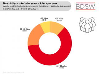 Beschäftigte nach Altergruppen 2024